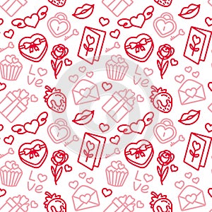 San Valentine\'s Day. Love. Celebration. Seamless pattern. photo